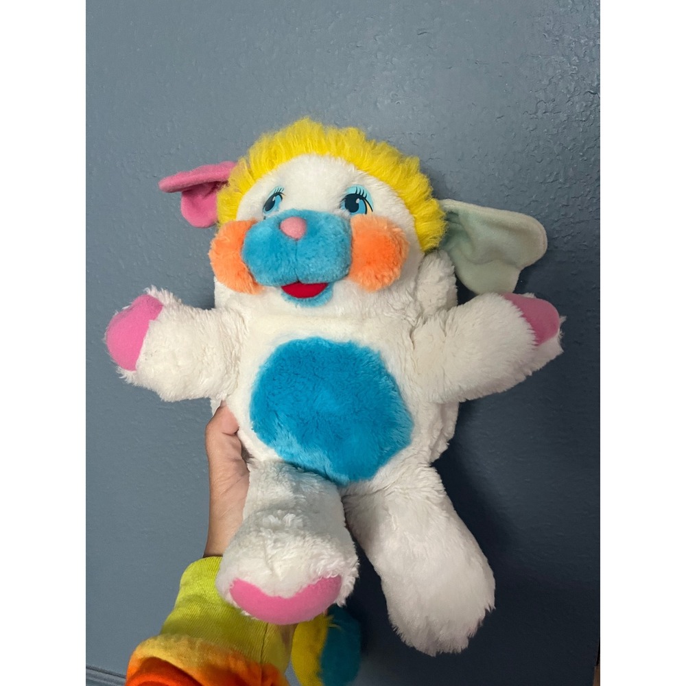 Vintage Popples Plush White Yellow Pink Blue Multi-Color 80s Retro Toy 11 inch